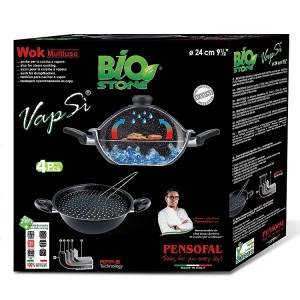 Pensofal - Biostone WapSí multifunkciós wok + tető + párolórács